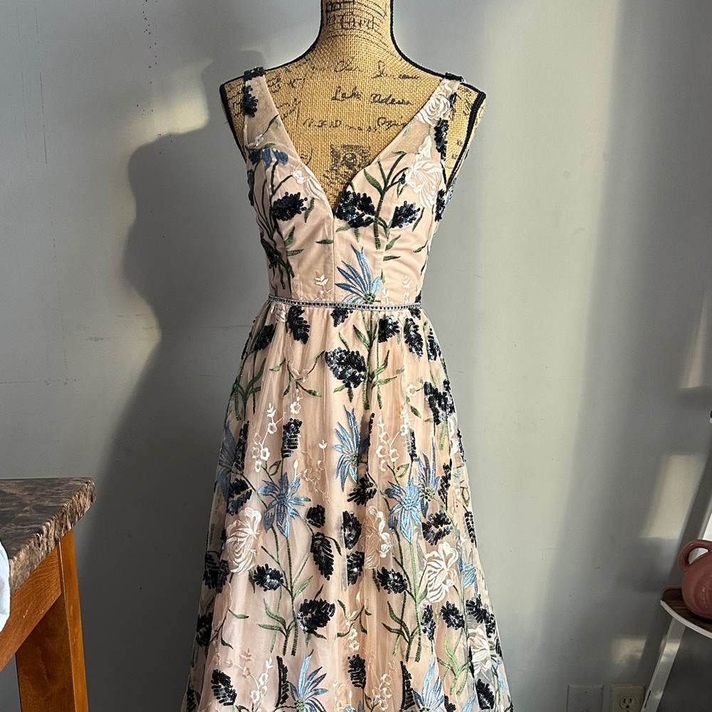 Deb Black and Blue Floral Maxi Dress